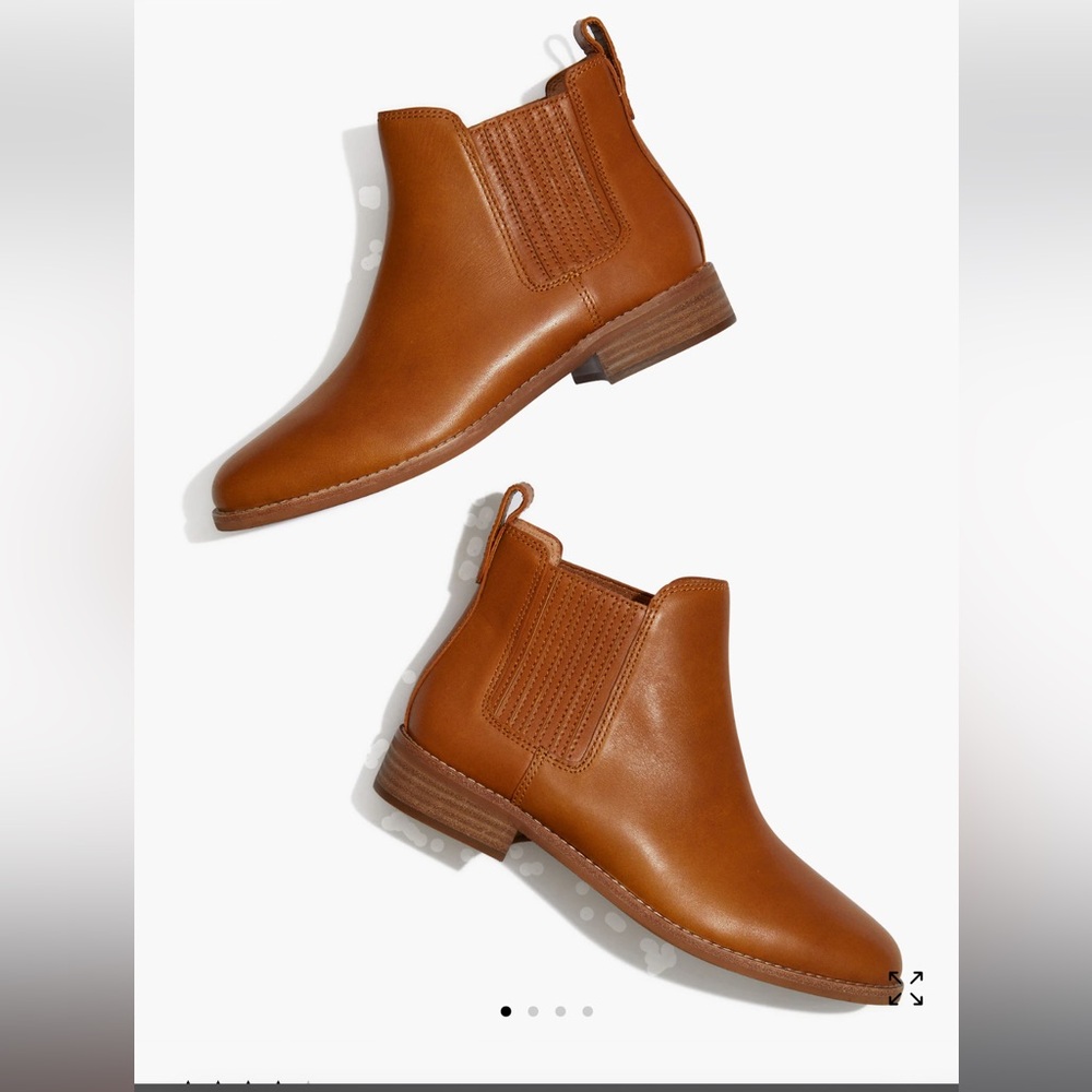 Madewell Tan Leather Chelsea Ankle Boots
